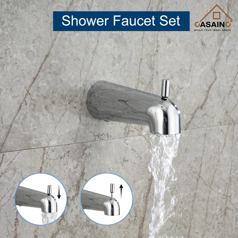 CASAINC HM-B202-SQ-CP All-In-One Kit with Rough in-Valve