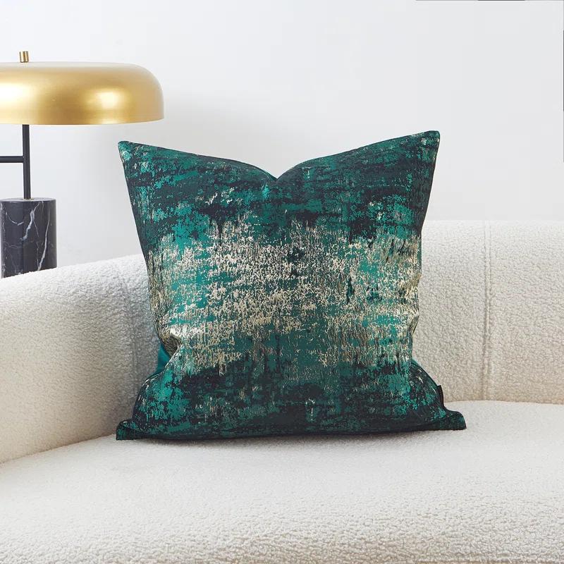 THE-TINOART Glam Jacquard & Velvet Throw Square Accent Pillow Cover 20"x20" 1Piece