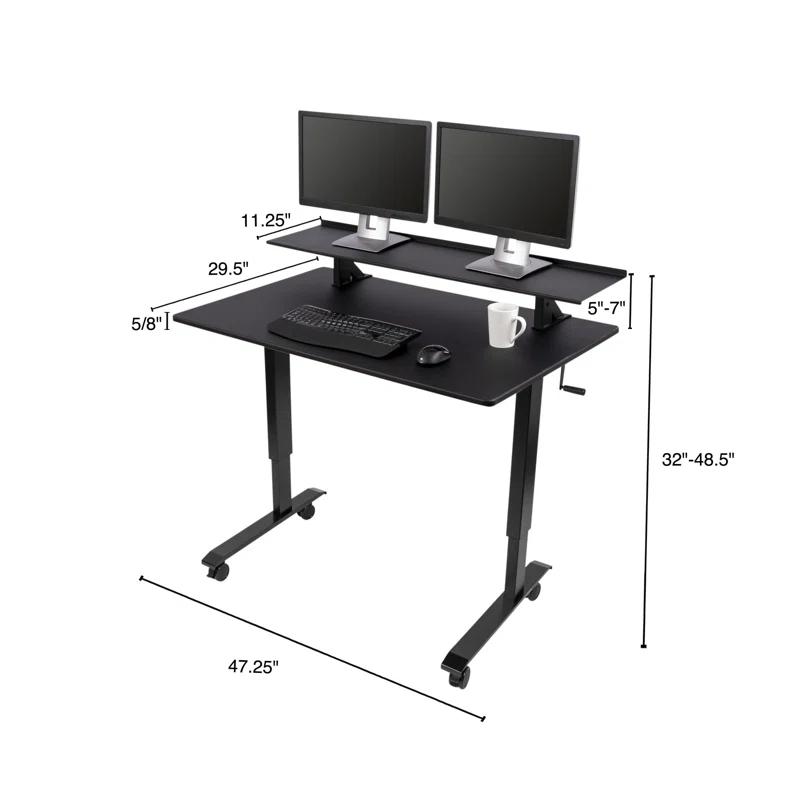 Inbox Zero LaCure Adjustable Metal Base Standing Desk