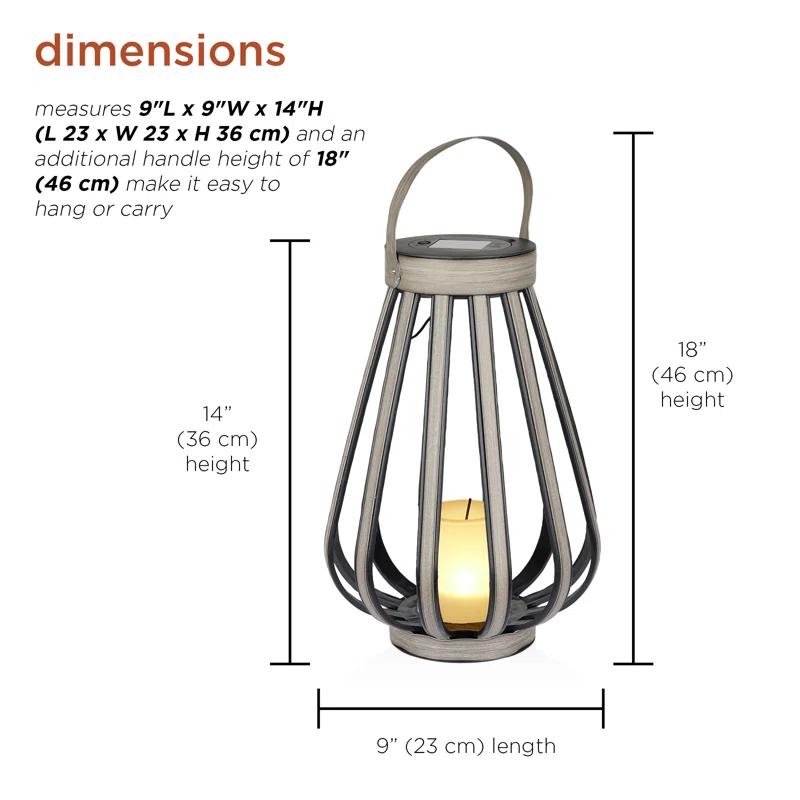 Alpine Solar Decorative Plastic Lantern w/ LED Light