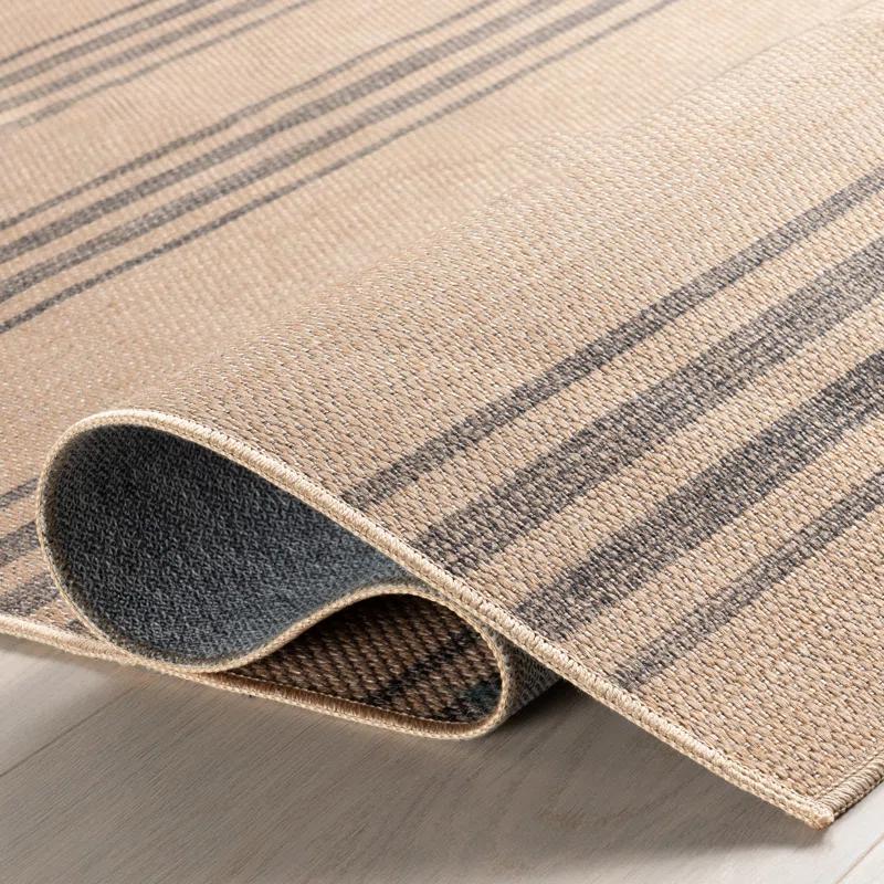 Bungalow Rose Hassell Lavina Striped Easy 100% recycled polyester Machine Washable Area Rug