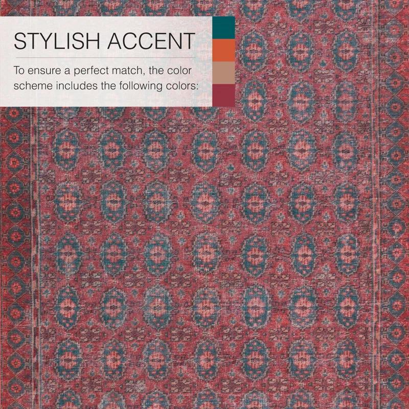 Kate Lester + Jaipur Living Machine Washable Kalinar Power Loom Performance Dark Red/Blue Rug