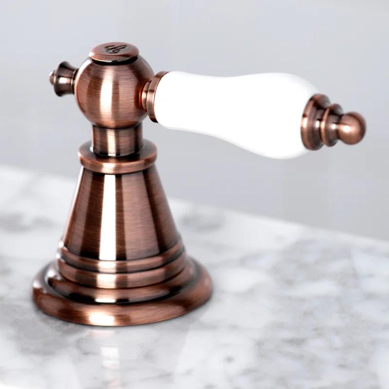 Kingston Brass English Classic Two-Handle 3-Hole Deck Mount Widespread Bathroom Faucet with Pop-Up Drain