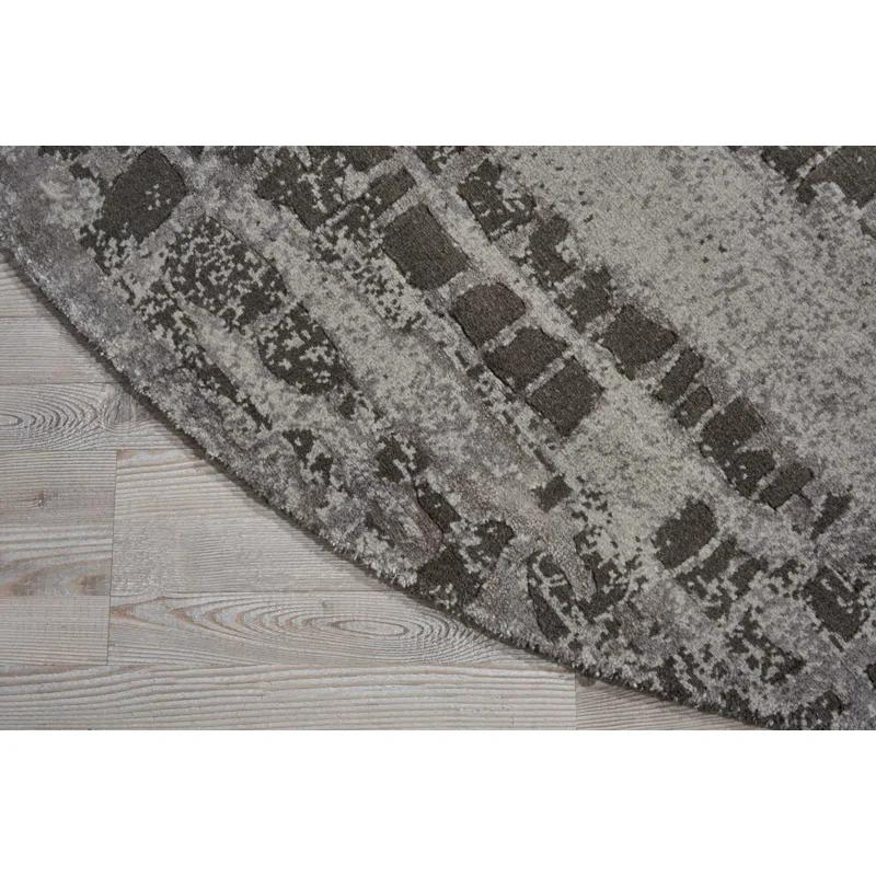Williston Forge Kyum Abstract Machine Made Loomed Round 8' x 8' Wool Area Rug in Beige/Brown