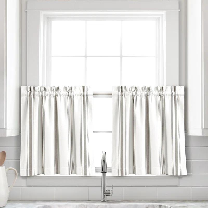 Lush Decor Striped Cotton Tailored Window Valance