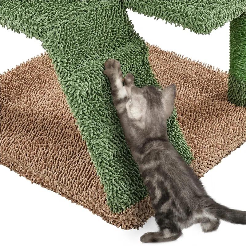 Gaetanina Cactus Cat Tree, 54.5In Cat Tower For Indoor Cats, Multi-Level Cat Condo With Scratching Posts, Ramp, Perch, Platform & Hanging Ball, Cat Furniture Activity Center For Kitten House Play