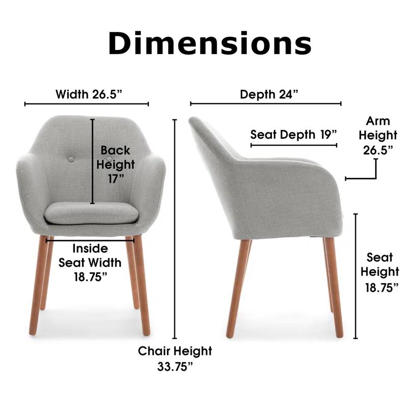 Adore Decor Roux Mid-Century Accent Chair for Home Office or Living Room