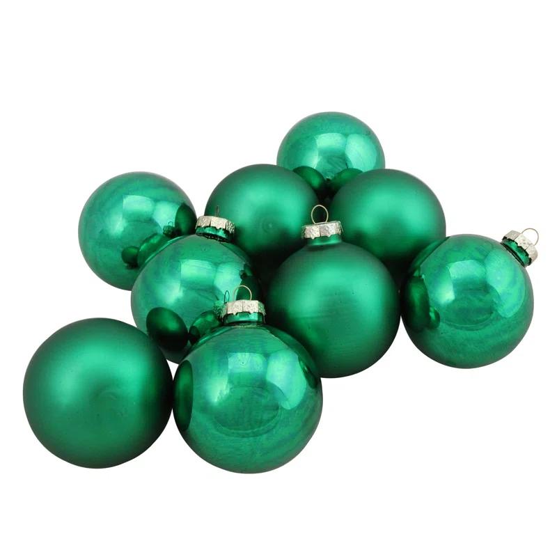 Glass Christmas Ball Ornament (Set of 9)