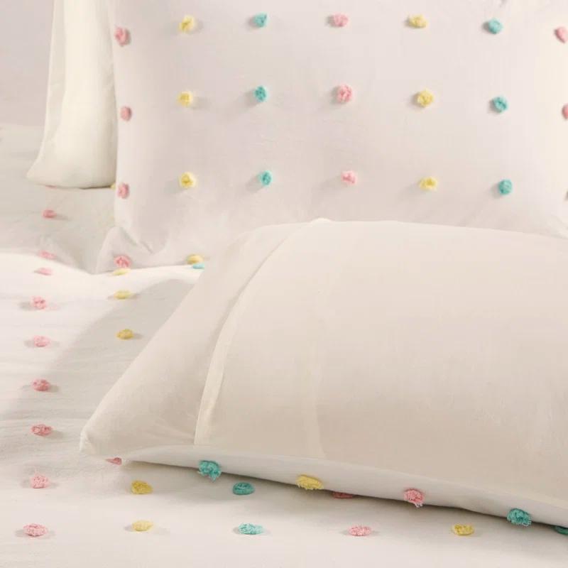 Callie Cotton Jacquard Pom Pom Comforter Set