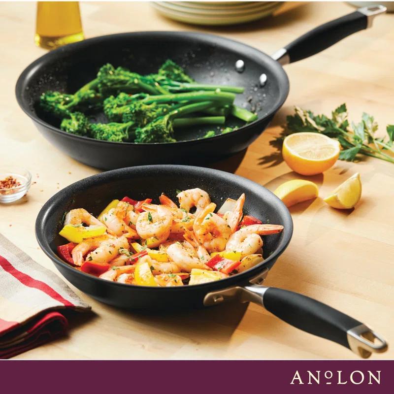 Anolon Advanced Home Hard Anodized Nonstick Frying Pan Set, 10.25 Inch And 12.75 Inch, 2-Piece