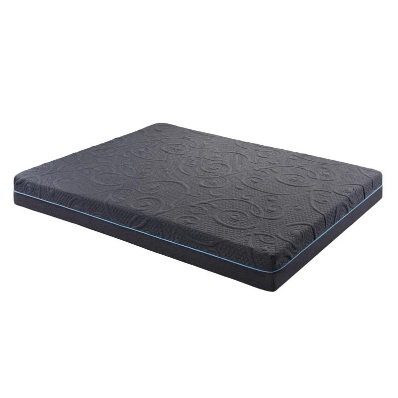 8" Queen Size Bed Mattress Gel-Infused Memory Foam Hybrid Mattress, Dark Gray, Mattress in a Box, Firm Comfort Mattress