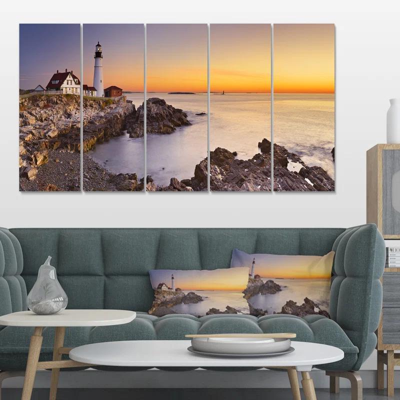 Design Art " Portland Head Lighthouse Maine " 5 - Pieces