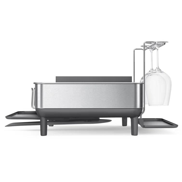 Simplehuman Kitchen Dish Drying Rack, Brushed Stainless Steel