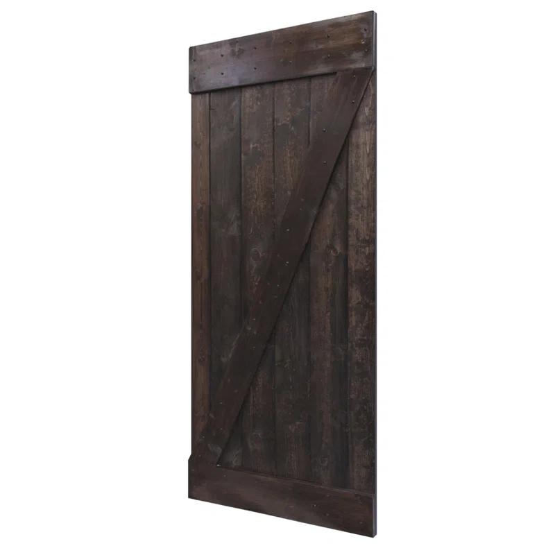 Calhome 84'' Solid Wood Paneled Painted without Installation Hardware Kit Barn Door
