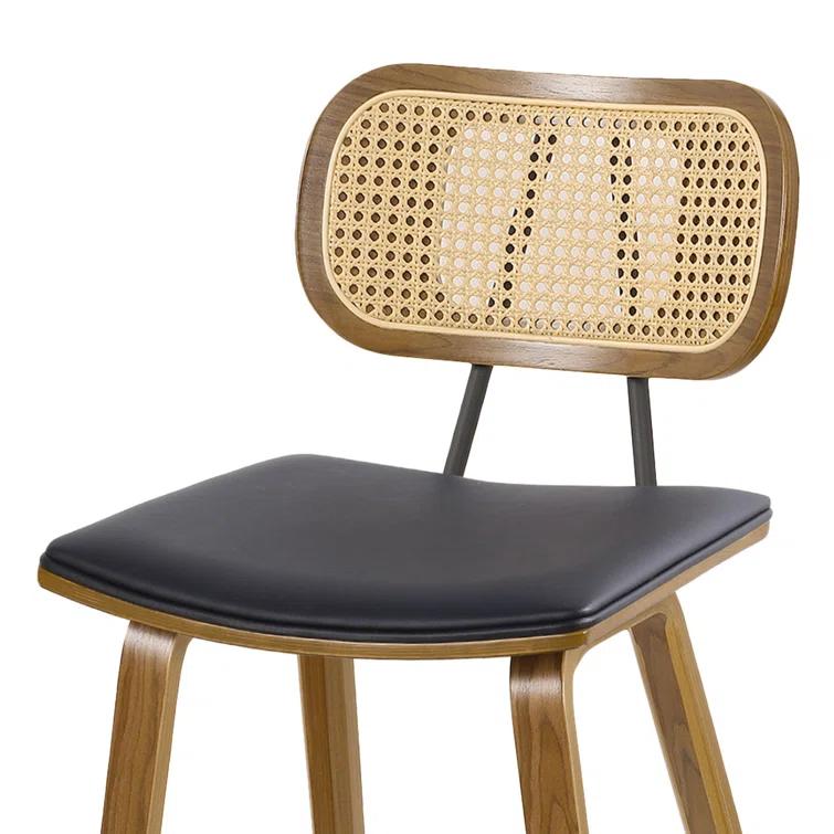 Latitude Run® 26" Upholstered Rattan Counter Height Stool (Set of 2)