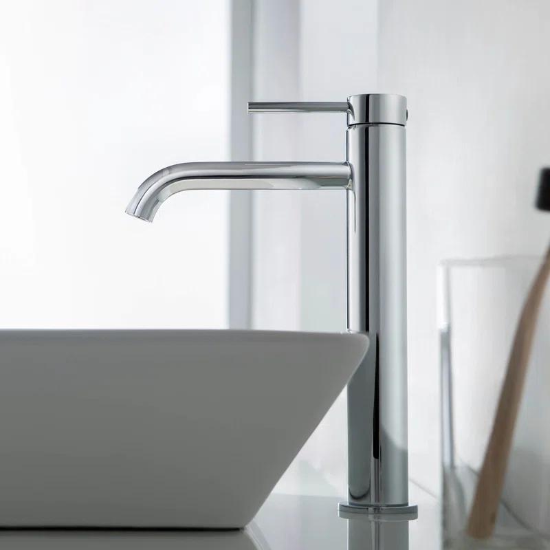 KIBI C-KBF1009CH-KPW101CH Circular Vessel Sink Faucet Single-handle Bathroom Faucet