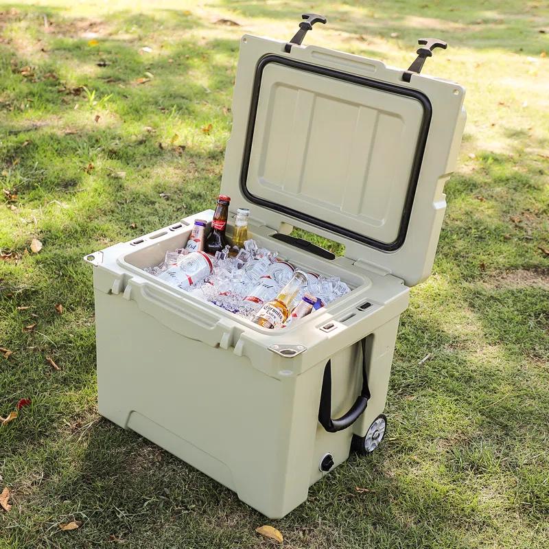 Magshion 40 Portable Refrigerated Box Outdoor With Wheels Retractable Pull Rod
