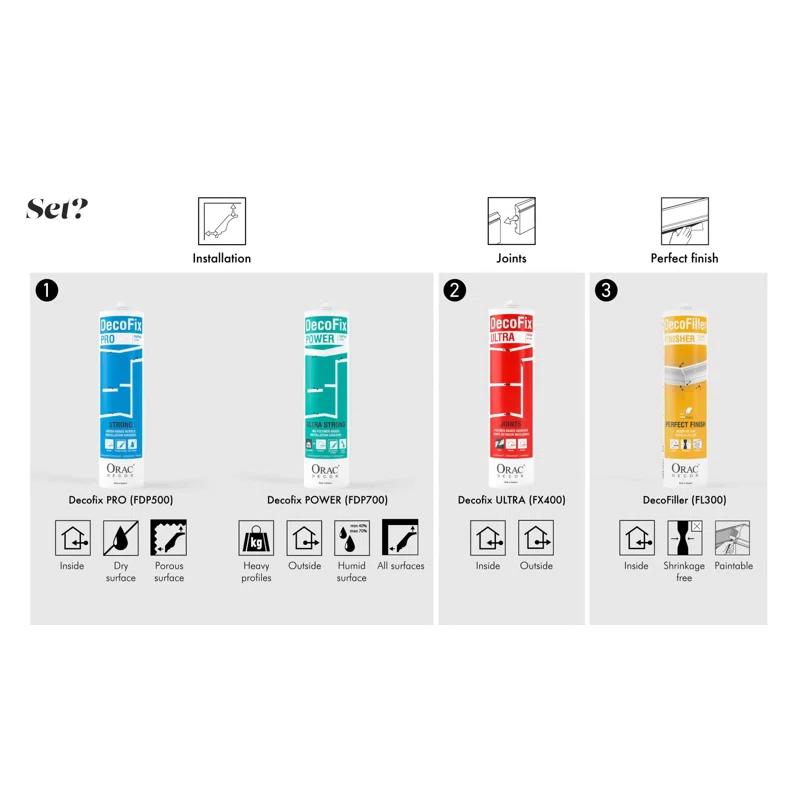 Orac Decor 4.25'' H x 78'' W x 0.5'' D Plastic Chair Rail (Set of 11)