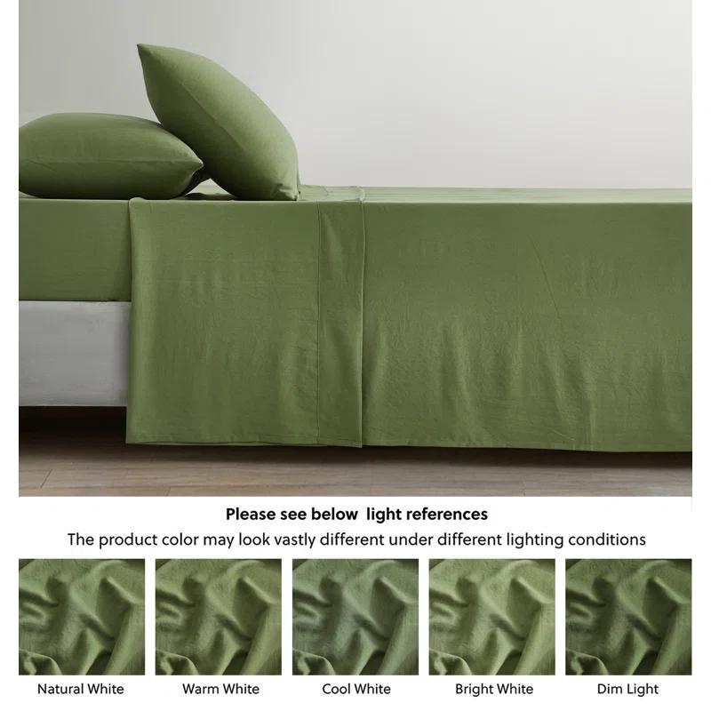 Chezmoi Collection Washed Microfiber Bedding Microfiber Sheet Set
