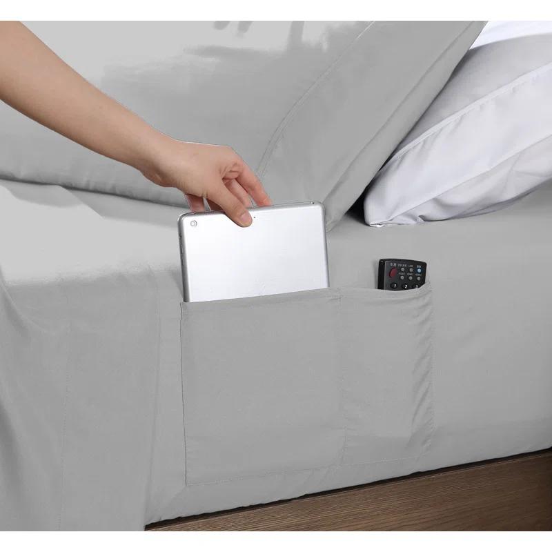 Cathay Home, Inc 1800 Series Smart Storage Pocket Microfiber Sheet Set