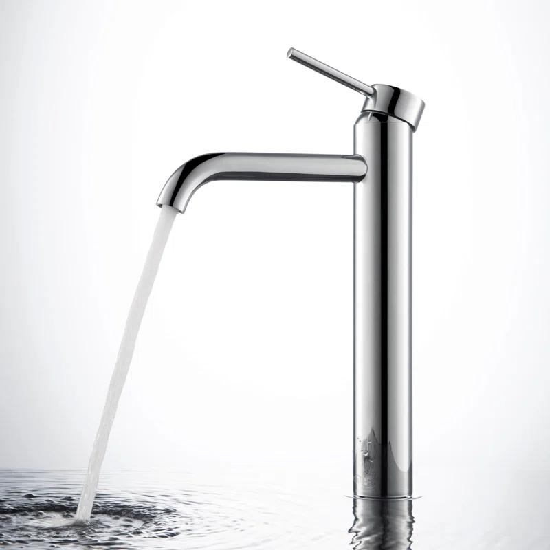KIBI C-KBF1009CH-KPW101CH Circular Vessel Sink Faucet Single-handle Bathroom Faucet