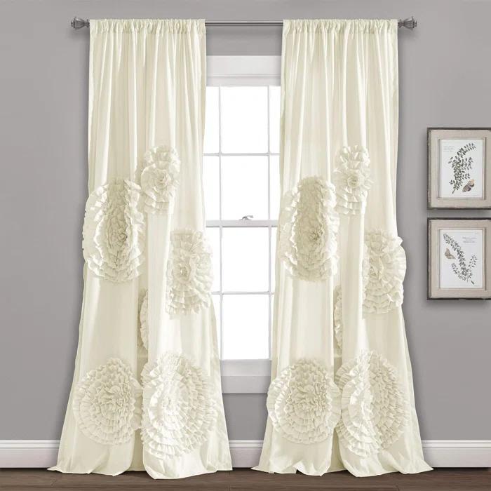 Lush Decor Synthetic Semi Sheer Single Curtain Panel Single Panel