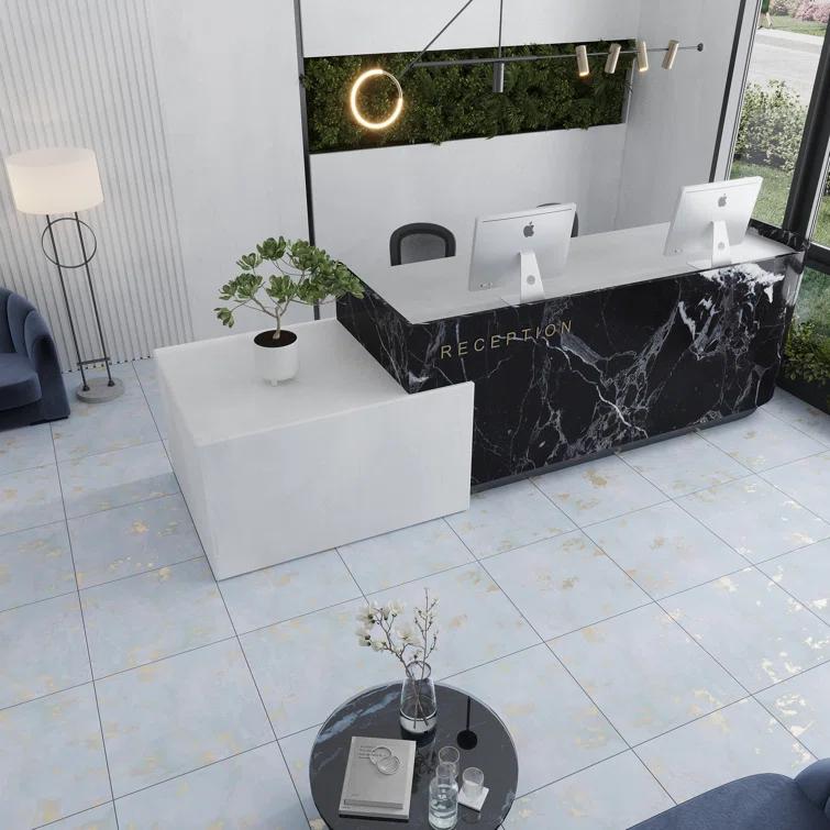 Apollo Tile Aureate 23" x 23" Porcelain Marble Look Wall & Floor Tile (Set of 4)