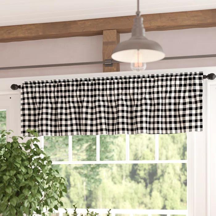 VHC Brands Annie Buffalo Check Plaid Cotton Tailored Window Valance & Reviews | Wayfair