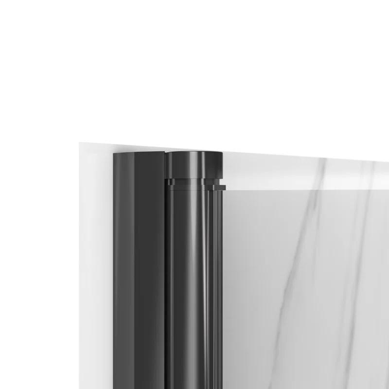 York 36" W x 79" H Alcove Reversible Shower Kit in Black with Door, Base, And Walls