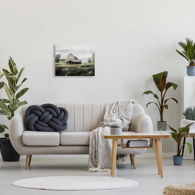 Stupell Industries Aw-141-Canvas " Country Farmhouse Barn Meadow " by Nina Blue Painting Print