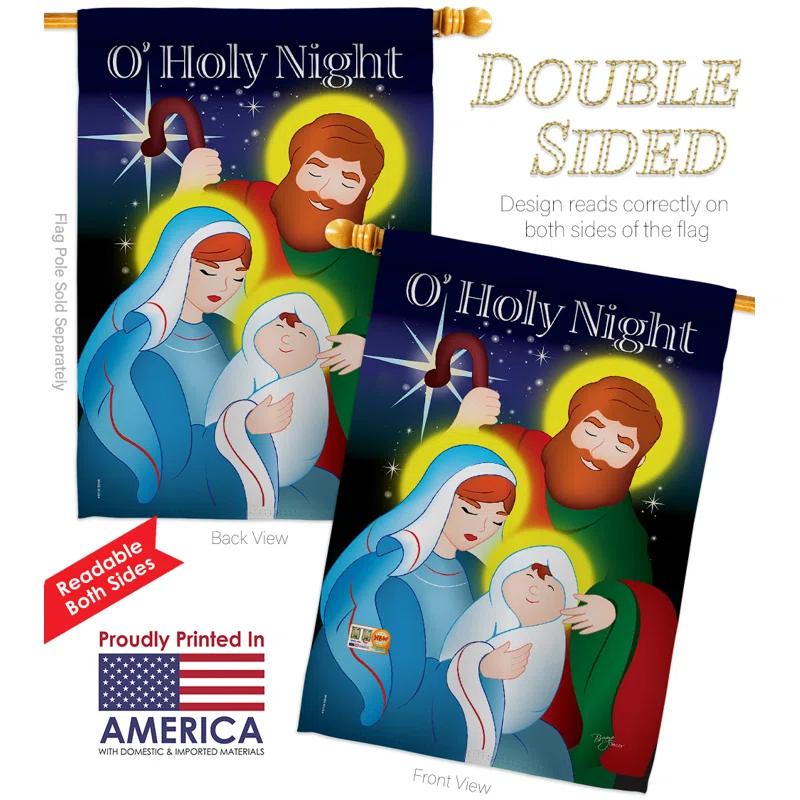 Breeze Decor Double Sided 40'' H x 28'' W Polyester Flag Set