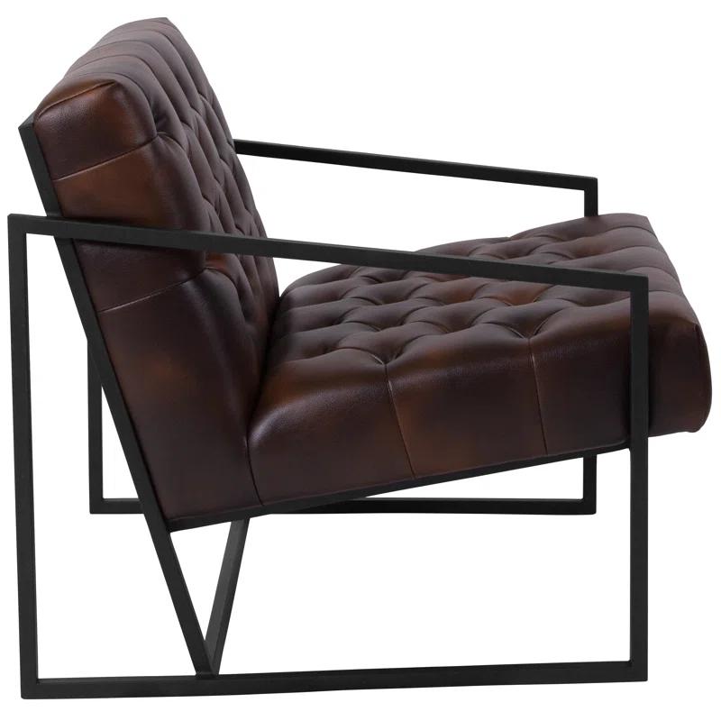 Flash Furniture Hercules Madison Bomber Jacket LeatherSoft Tufted Lounge Chair