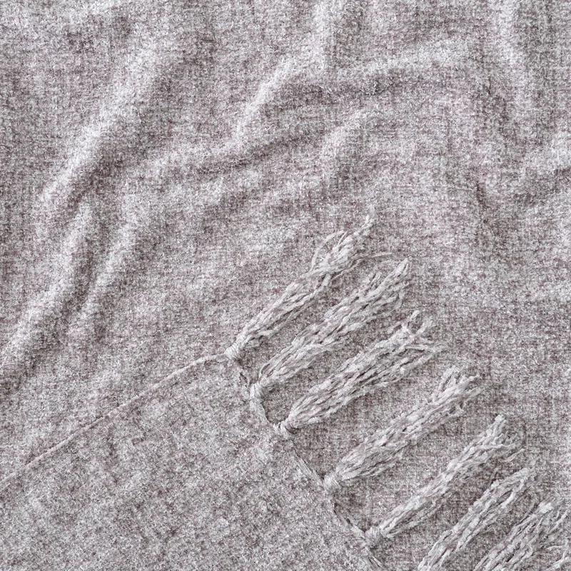 Chanasya Textured Knit Throw Blanket with Tassels - 50" x 65” - Taupe