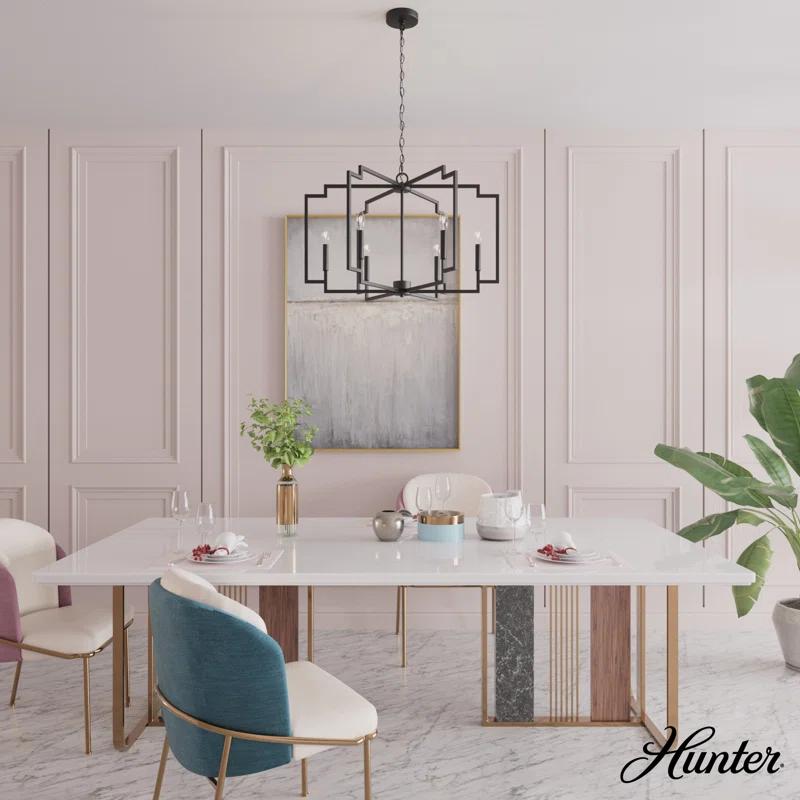 Hunter Fan Hunter 30 Inch Zoanne 6 Light Chandelier Ceiling Light Fixture