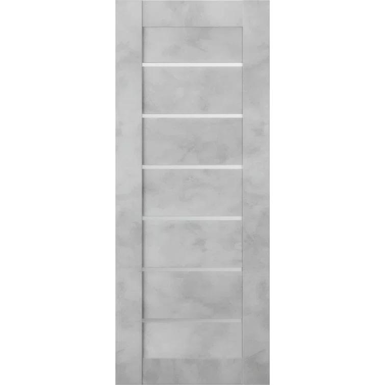 Belldinni Avon 07-02 Paneled Manufactured Wood and Frosted Glass Interior Door Slab