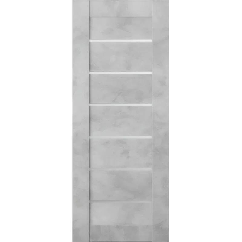 Belldinni Avon 07-02 Paneled Manufactured Wood and Frosted Glass Interior Door Slab