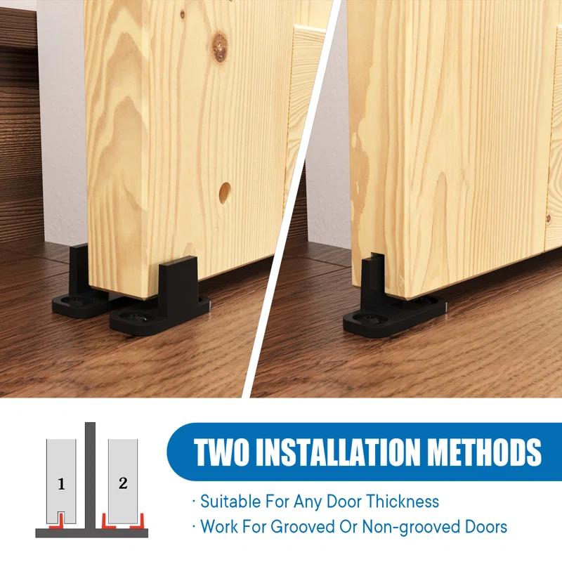 Lazio Steel Double Door Barn Door Hardware Kit