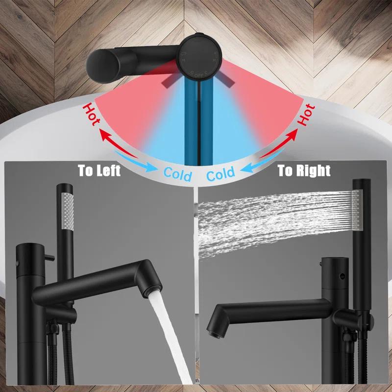 Floor Tub Filler with Diverter