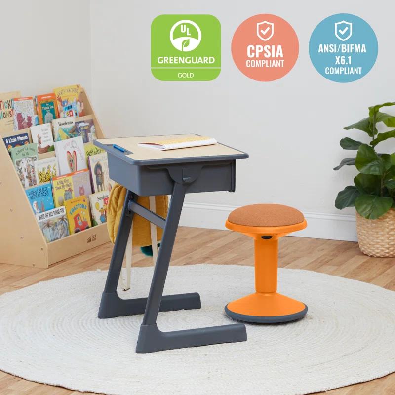 ECR4Kids ECR4Kids Sitwell Wobble Stool with Cushion, Adjustable Height, Active Seating