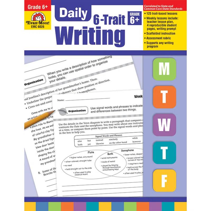 Evan-Moor Daily 6 Trait Writing Grade 6 Book