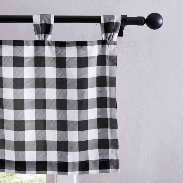 Eddie Bauer Mountain Plaid Black Tab Top Window Valance | Wayfair