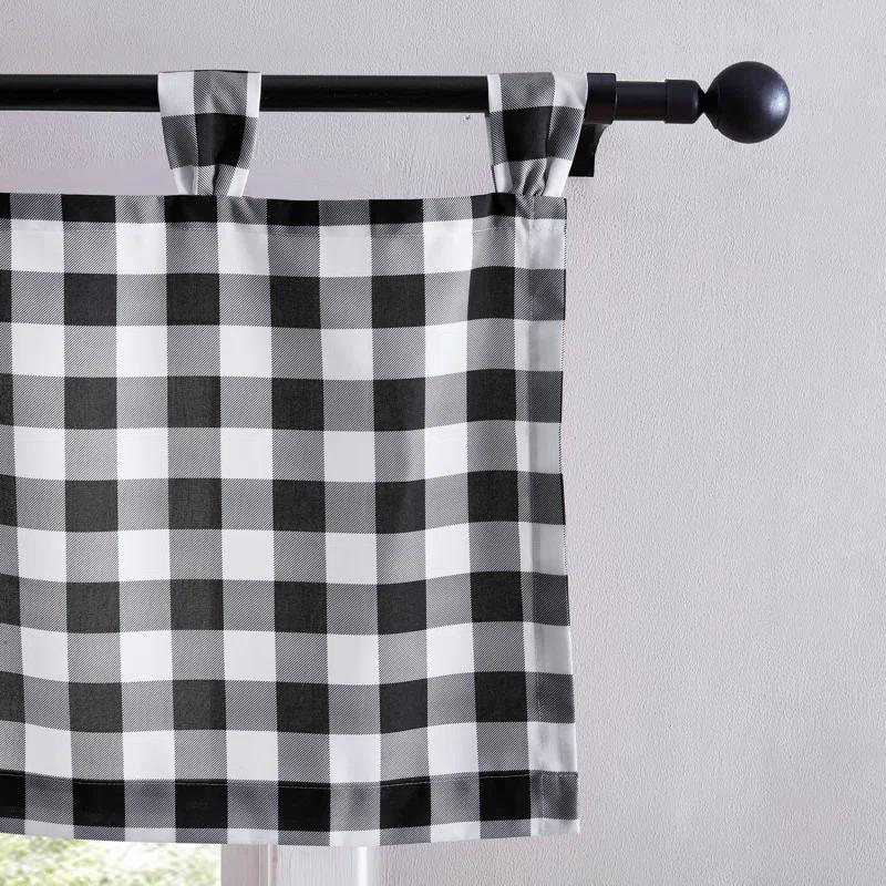 Eddie Bauer Mountain Plaid Black Tab Top Window Valance | Wayfair