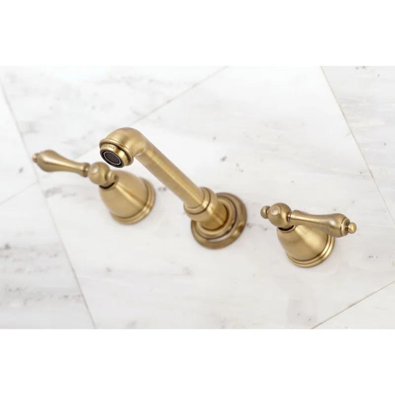Kingston Brass KS7123AL Kingston Brass English Country Two-Handle 3-Hole Wall Mount Bathroom Faucet
