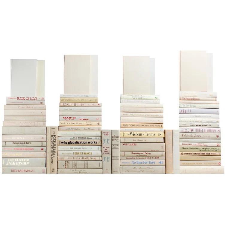 Off-White Modern Decorative Book Wall Set of 75