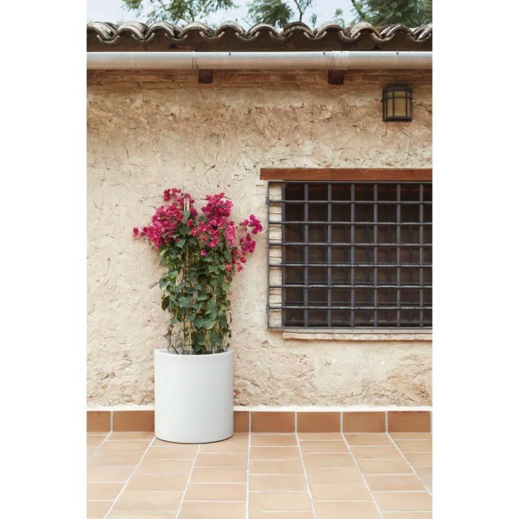 Ecru Cilindro Self-Watering Planter, 31.5" Polyethylene