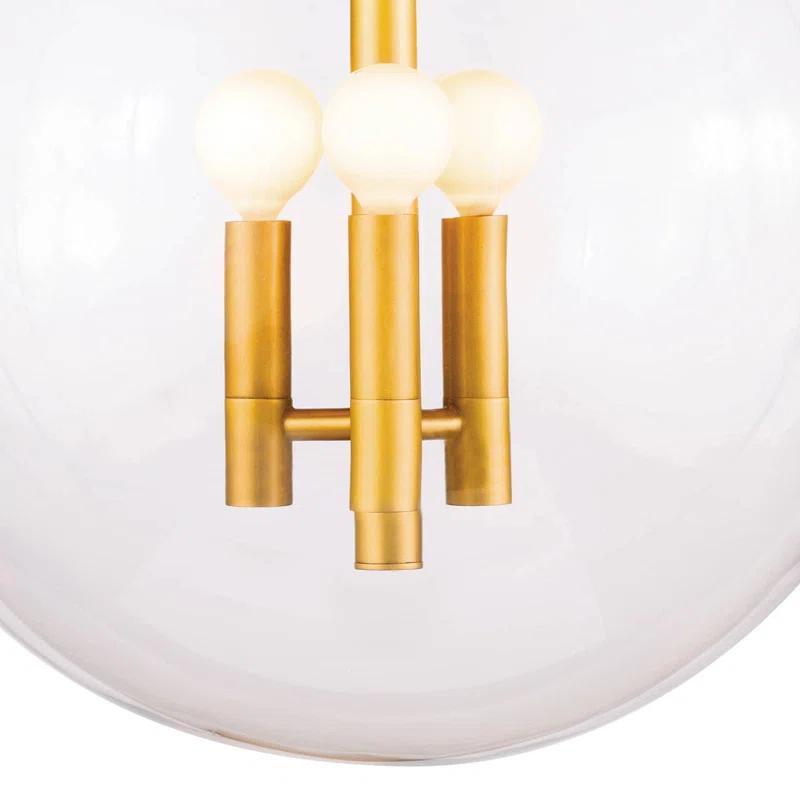 3 - Light Natural Brass Sphere Pendant