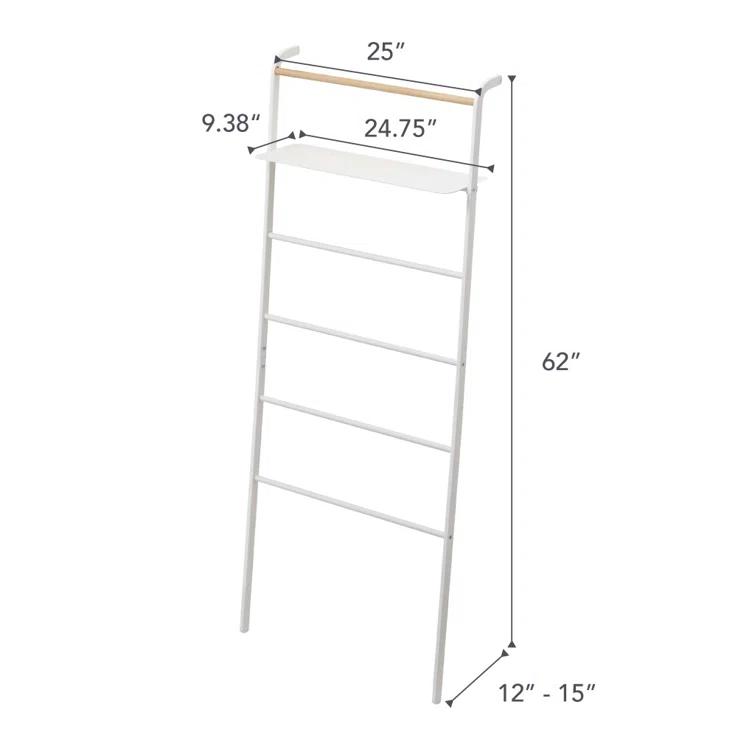 Yamazaki Home Leaning Ladder With Shelf, Space Saving, Steel