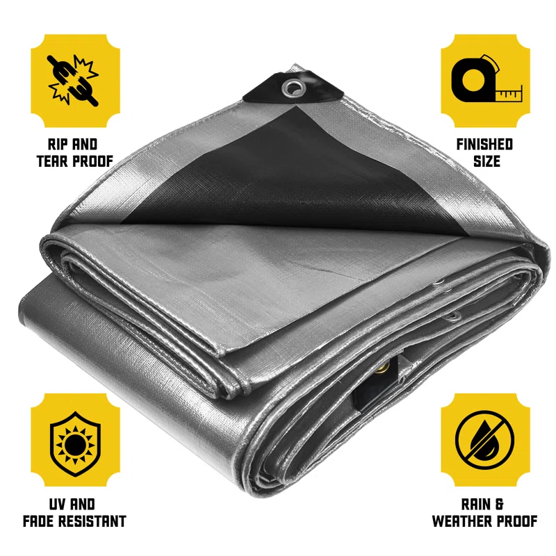 Core Tarps 18 ft. x 24 ft. 5 Mil Heavy Duty Polyethylene Tarp, Waterproof, UV Resistant