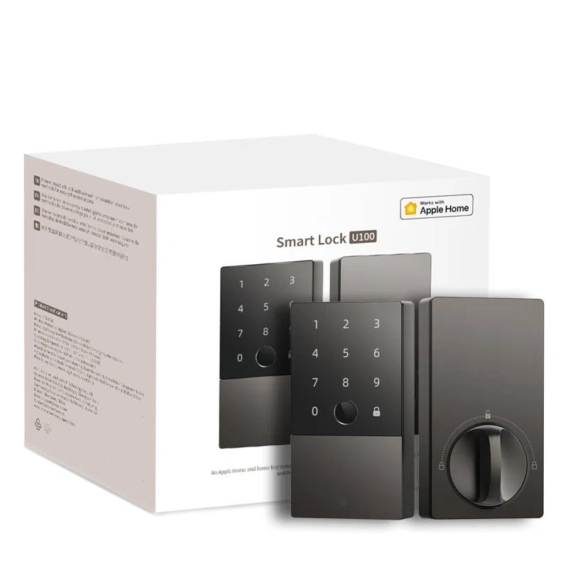 MODERN WALLS LLC Smart Lock U100, Fingerprint Keyless Entry Door Lock With Apple Home Key, Touchscreen Keypad, Bluetooth Electronic Deadbolt, IP65 Weatherproof, Supports Apple Homekit, Alexa, Google, IFTTT