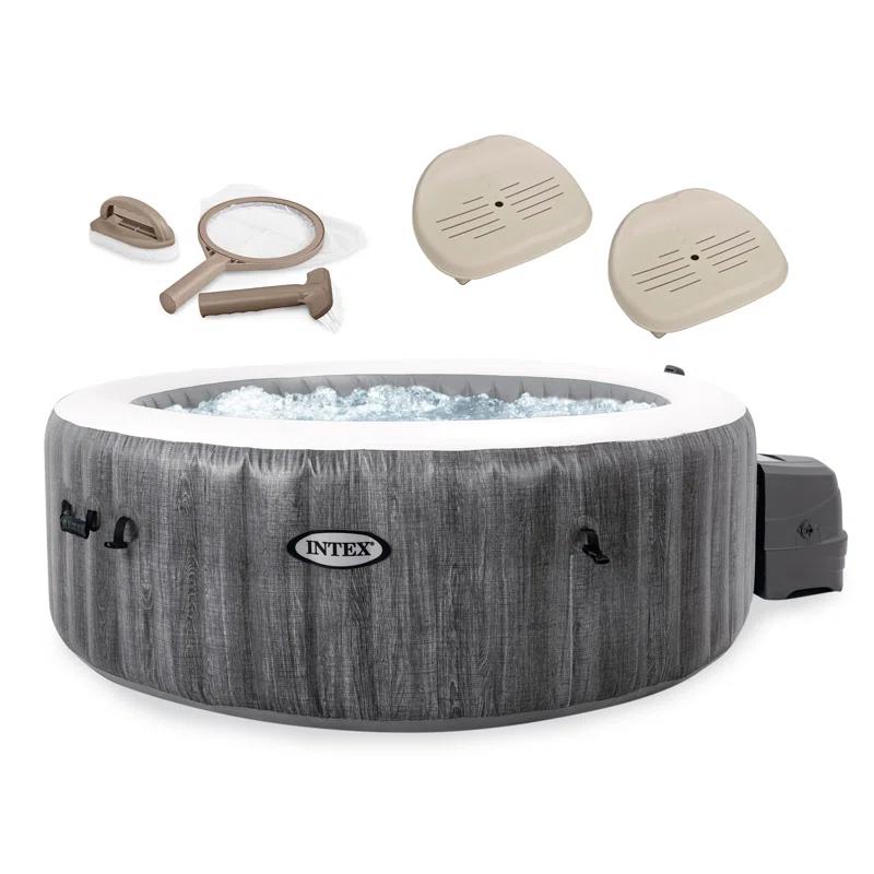 Intex Purespa Plus Inflatable Hot Tub Jet Spa with Maintenance Kit and 2 Seats